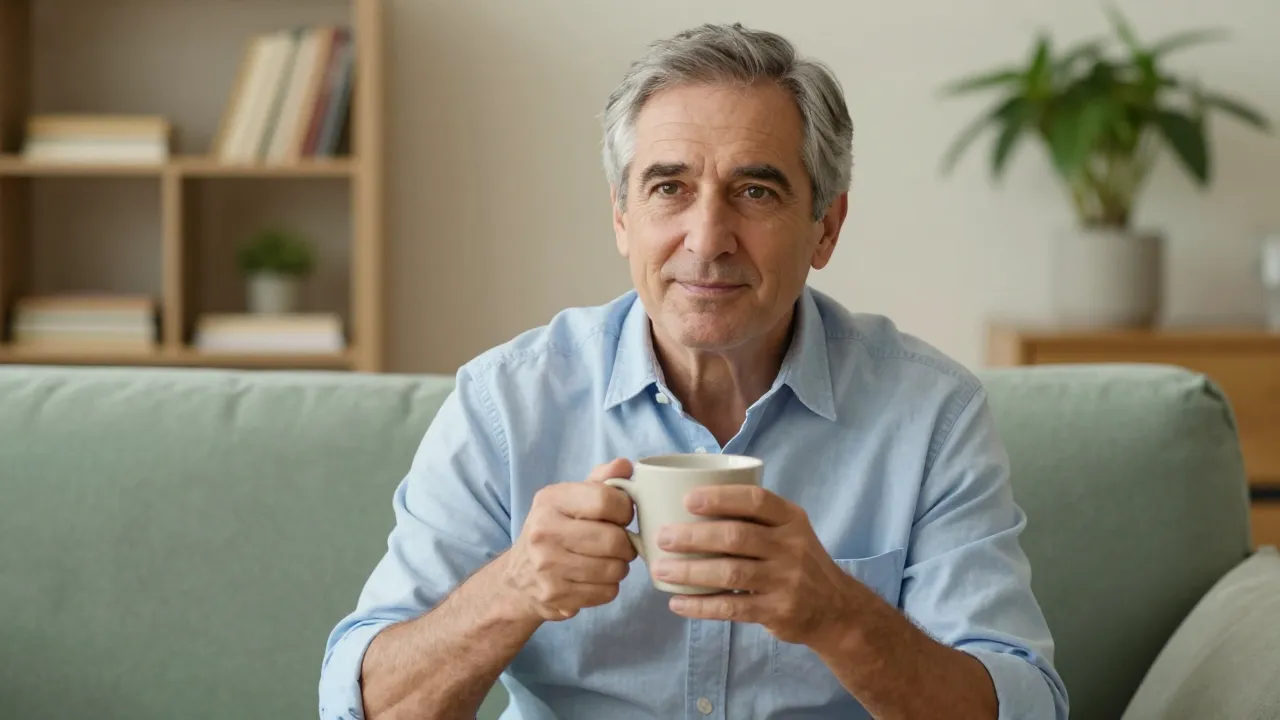 A relaxed man at home, representing thoughtful diagnostic approach to loud stoma noise