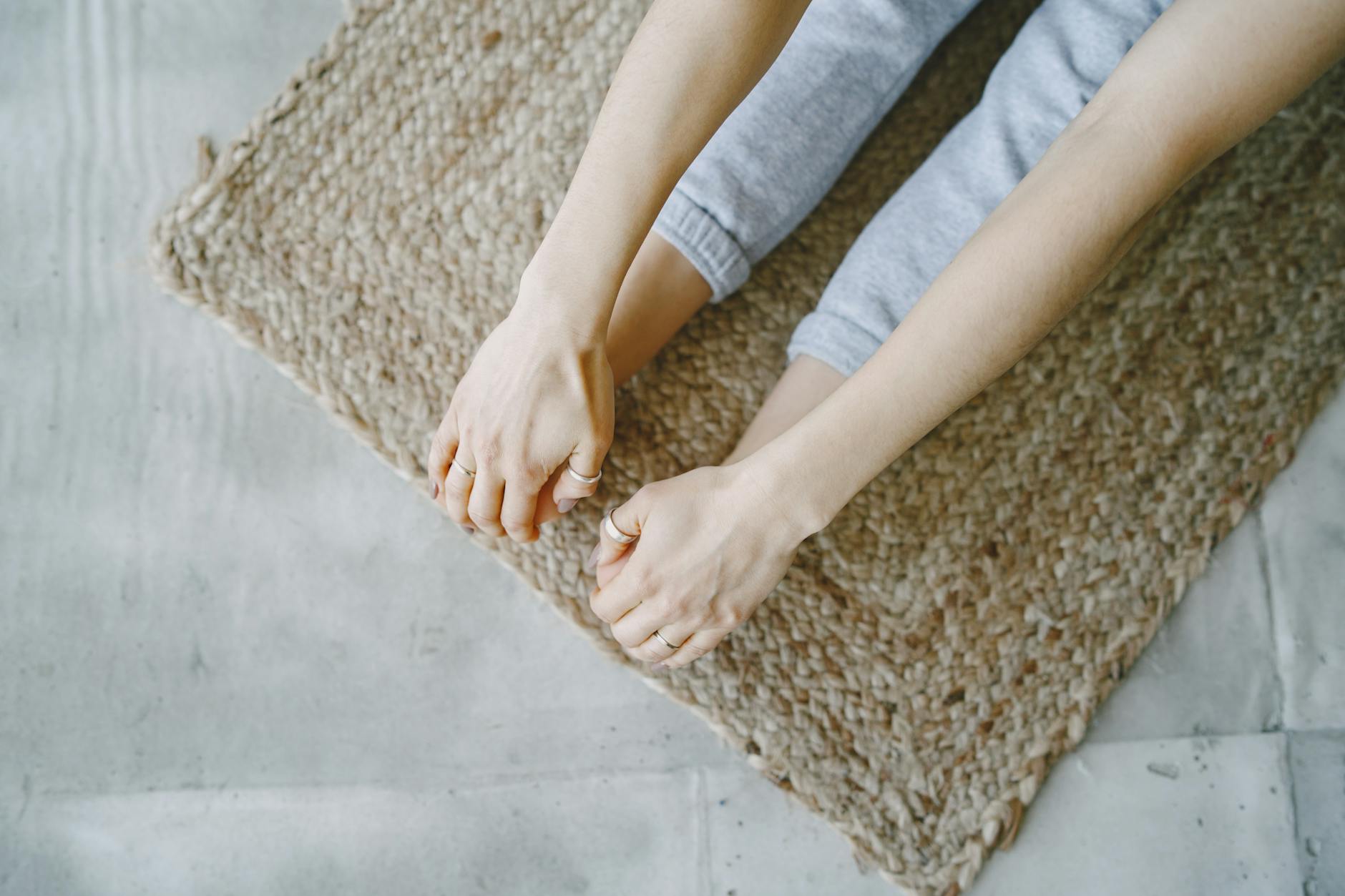 Gentle stretching exercise on mat - Phase 2 ostomy recovery